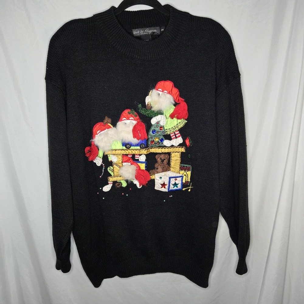 Vintage Christmas Holiday Whimsy Embellished Work In Progress Gladys Bagley 2X‎
